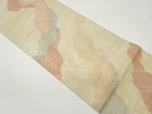 紗 桔梗模様織出し袋帯